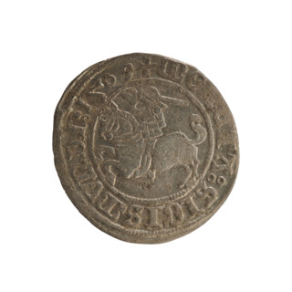 Lithuanian half-grosz, Sigismund I the Old (king of Poland; 1506–1548). Silver coin, 1509. Obverse: