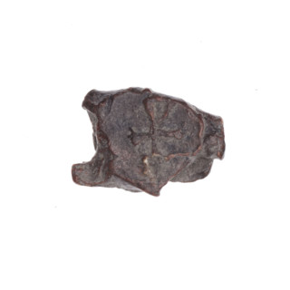 Fragment of a double-sided Drohiczyn seal. On one side a cross with one arm ending in a triangle