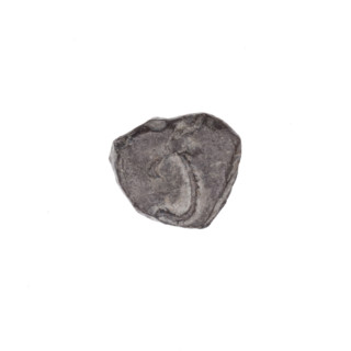 Fragment of a double-sided Drohiczyn seal. On one side, a cross with one arm ending in a triangle