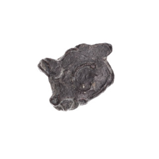 Fragment of a double-sided Drohiczyn seal. On one side a cross with one arm ending in a triangle