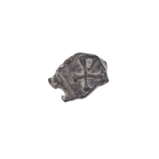 Fragment of a double-sided Drohiczyn seal. On one side a cross with one arm ending in a triangle