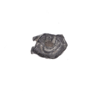 Fragment of a double-sided Drohiczyn seal. On one side a cross with one arm ending in a triangle