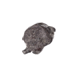 Fragment of a double-sided Drohiczyn seal. One side: a cross with one arm ending in a triangle