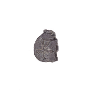 Fragment of a double-sided Drohiczyn seal. On one side a cross with one arm ending in a triangle