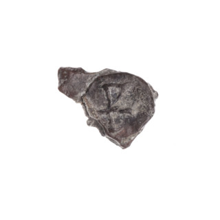 Fragment of a double-sided Drohiczyn seal. On one side a cross with one arm ending in a triangle