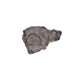 Fragment of a double-sided Drohiczyn seal. On one side a cross with one arm ending in a triangle