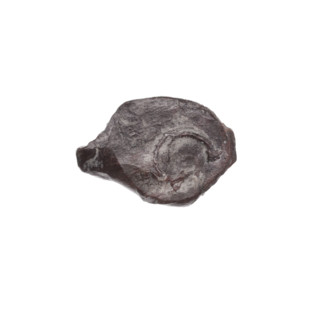 Fragment of a double-sided Drohiczyn seal. On one side a cross with one arm ending in a triangle