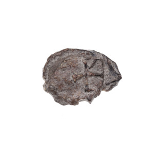 Fragment of a double-sided Drohiczyn seal. On one side, a cross with one arm ending in a triangle
