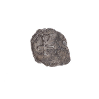 Fragment of a double-sided Drohiczyn seal. On one side a cross with one arm ending in a triangle