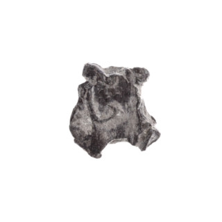 Fragment of a double-sided Drohiczyn seal. On one side, a cross with one arm ending in a triangle
