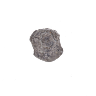 Fraction of a double-sided Drohiczyn seal. On one side, a bident with a crossed-out right arm; on
