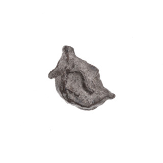 Drohiczyn seal — fraction of a double-sided seal. One side: a bident with a crossed-out right arm.