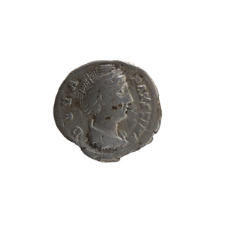 Denarius, posthumous issue for Faustina the Elder (98–141; Roman empress 138–141). Obverse: Bust of