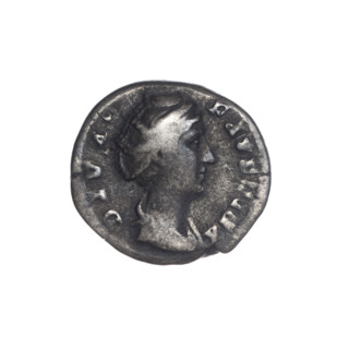 Denarius of Antoninus Pius (reigned 138–161) issued after 141. Obverse: bust of Faustina the Elder