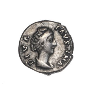 Denarius, posthumous issue for Faustina the Elder (98–141; Roman empress 138–141), issued under