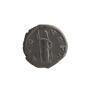 Denarius, posthumous issue for Faustina the Elder (98–141; Roman empress 138–141), struck under