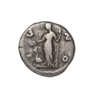 Denarius of Faustina the Younger (ca. 130–176; Roman empress 161–176), issuer Marcus Aurelius