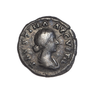 Denarius of Faustina the Younger (ca. 130–176), Roman empress 161–176; issuer Marcus Aurelius