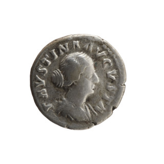 Denarius of Faustina the Younger (ca. 130–176; Roman empress 161–176), issuer Marcus Aurelius