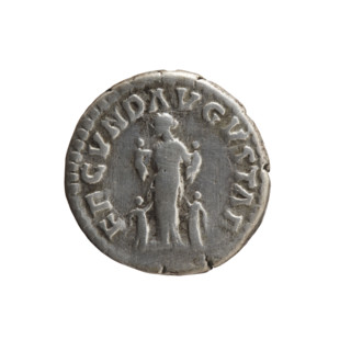 Denarius of Faustina the Younger (ca. 130–176), Roman empress 161–176; issuer: Marcus Aurelius