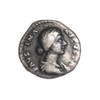 Denarius, Faustina the Younger (ca. 130–176; Roman empress 161–176), Marcus Aurelius (121–180;