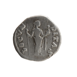 Denarius of Faustina the Younger (ca. 130–176), Roman empress 161–176; issuer Marcus Aurelius