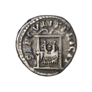 Denarius of Faustina the Younger (ca. 130–176), Roman empress 161–176; Marcus Aurelius (121–180),
