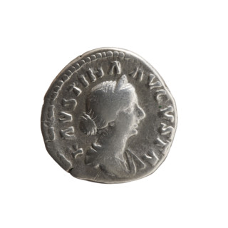 Denarius of Faustina the Younger (ca. 130–176), Roman empress 161–176; issuer: Marcus Aurelius