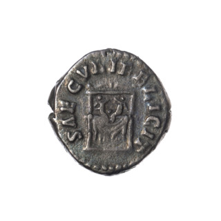 Denarius of Faustina the Younger (ca. 130–176; Roman empress 161–176) issued under Marcus Aurelius