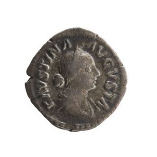 Denarius, Faustina the Younger (ca. 130–176; Roman empress 161–176), Marcus Aurelius (121–180;