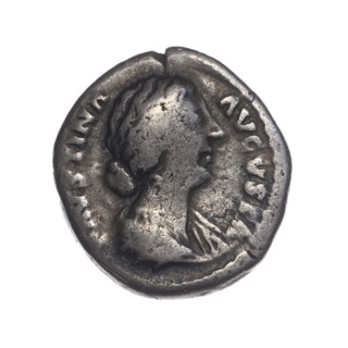 Denarius of Faustina the Younger (ca. 130–176), Roman empress 161–176; issuer Marcus Aurelius