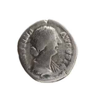 Denarius of Faustina the Younger (ca. 130–176), wife of Marcus Aurelius (121–180); Roman Empire,