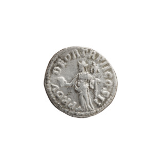 Denarius of Lucius Verus (130–169; Roman emperor 161–169). Obverse: Head of Lucius Verus uncovered