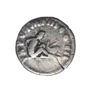 Denarius of Lucius Verus (130–169; Roman emperor 161–169). Obverse: Head of Lucius Verus with