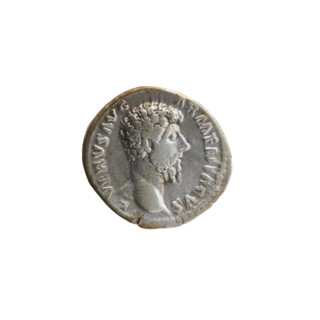 Denarius of Lucius Verus (130–169), Roman emperor 161–169. Obverse: head of Lucius Verus bare,