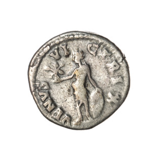 Denarius; obverse: bust of Lucilla in drapery facing right, inscription LVCILLA·AVGVSTA; reverse: