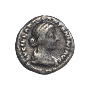 Denarius, Lucius Verus (130–169; Roman emperor 161–169), issuer; Lucilla (149–182; Roman empress