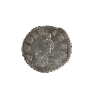Denarius of Lucilla (149–182), struck 164–169. Obverse: Bust of Lucilla in drapery facing right,