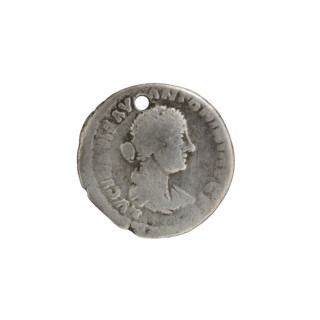 Denarius (with a hole). Obverse: Draped bust of Lucilla facing right, inscription
