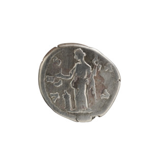 Denarius of Lucilla (149–182; Roman empress 164–169) issued under Lucius Verus (130–169; Roman