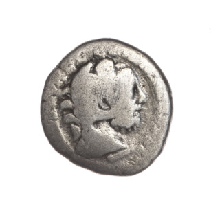 Denarius of Commodus (reigned 177–192 CE). Obverse: laureate head of Commodus facing right, legend