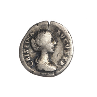 Denarius of Crispina (164–192?, Roman empress 178–192) and Commodus (161–192, Roman emperor