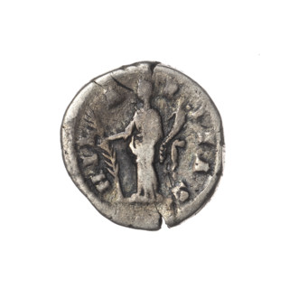Denarius; obverse: bust of Crispina in drapery facing right, inscription 'CRISPINA AVGVSTA';