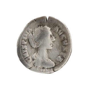Denarius; issuer: Commodus (Roman emperor, 177–192) and Crispina (Roman empress, 178–192). Obverse: