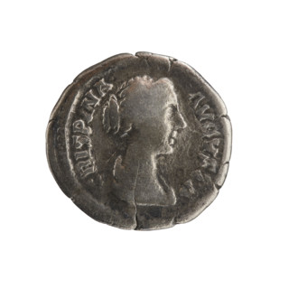 Denarius, Crispina (164–192?; Roman empress 178–192) and Commodus (161–192; Roman emperor 177–192)
