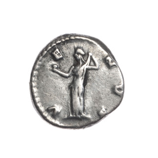 Denarius; obverse: bust of Crispina in drapery facing right, inscription 'CRISPINA AVGVSTA';