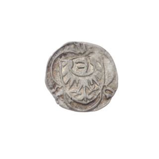 Obverse: In the trefoil a shield with the Silesian eagle; at the top and on the sides the letters