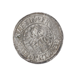 Frederick II (Duke of Brzeg-Legnica; 1480–1547). Av. Silesian eagle; in the rim between the pearl