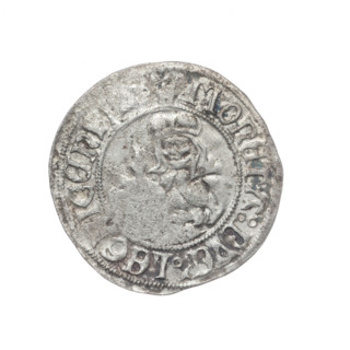 Obverse: Four-field coat of arms of the Duchy of Legnica-Brzeg; in the rim between the pearly