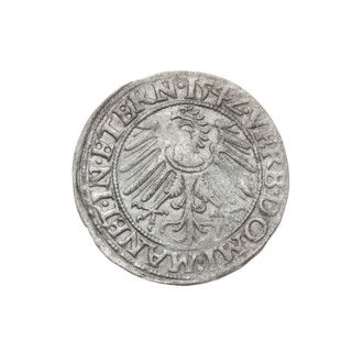 Obverse: Male bust turned right, with a beard and sideburns, wearing a coat with a wide collar; in